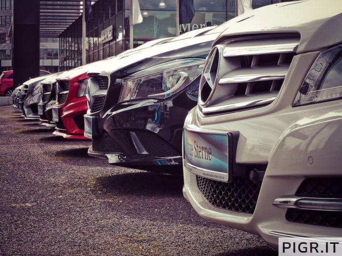 Mercedes Benz Parked in a Row