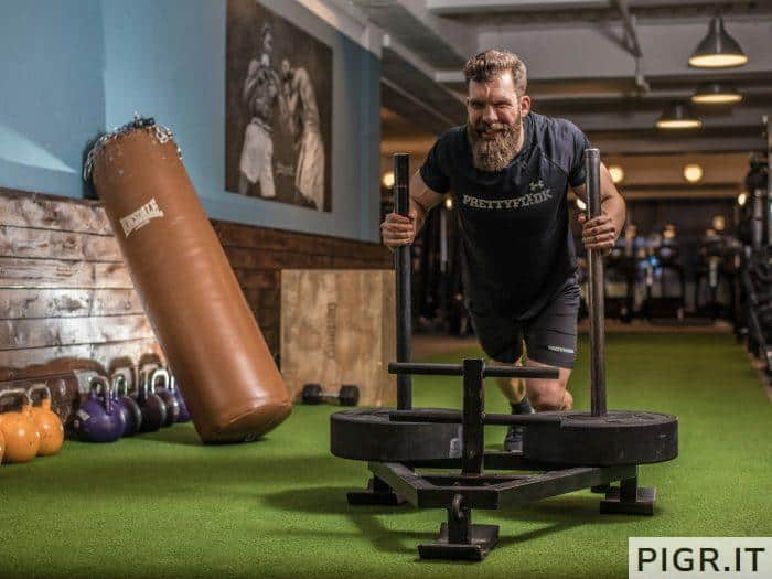 man exercising inside room